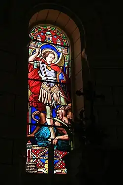 Saint Michel terrassant le Dragon (1872), église de Villeloin-Coulangé.