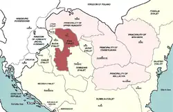 Description de l'image Egri Eyalet, Central europe 1683.png.