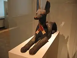 canidé couché en bois