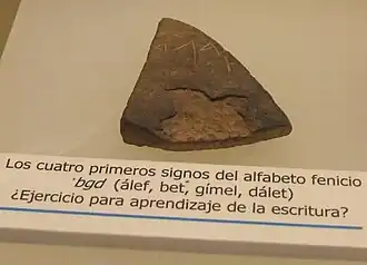 Les 4 premiers signes de l'alphabet phénicien