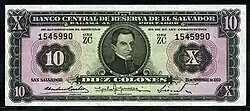 Billet de 10 colones, 1959.