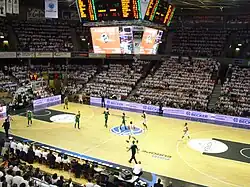 Match aller de la finale de la Coupe d'Europe FIBA entre l'Élan Chalon et Nanterre en 2017