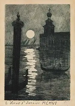 Estampe à la pointe sèche, 14&nbsp;×&nbsp;10,5&nbsp;cm, 1906.