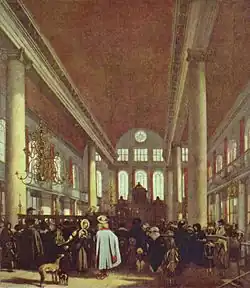 La synagogue portugaise d'Amsterdam par Emanuel de Witte.