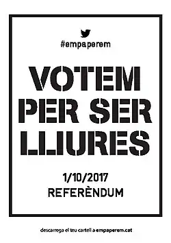 Affiche appelant à voter en Catalogne.