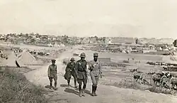 Empire ottoman, Péninsule de Gallipoli. Le général Gouraud avec trois militaires.