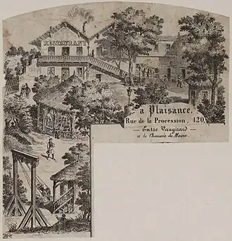 no&nbsp;120 : le restaurant À Plaisance et ses jardins.