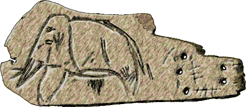 Mammouth gravé sur ivoire (Mal'ta, lac Baikal, Sibérie)