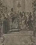 Mariage du comte d'Artois et de Marie-Thérèse de Savoie à Versailles en 1773.