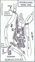 Village d'Entraunes en 1900.