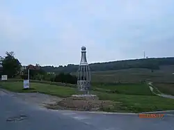 La bouteille de champagne.