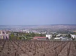 Vue générale de la ville en hiver depuis le mont Bernon.