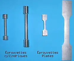 Éprouvettes normalisées de traction