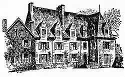 Le manoir d'Odet (dessin de Louis Le Guennec), propriété de la famille Bolloré.