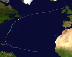 Trajectoire de l'ouragan.