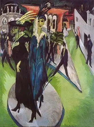 Potsdamer Platz, 1914, huile sur toile (200&nbsp;×&nbsp;150&nbsp;cm), Neue Nationalgalerie, Berlin.