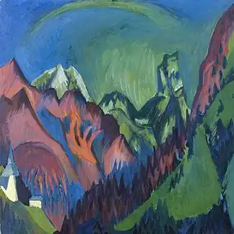 Tinzenhorn, Zügenschlucht près de Monstein, 1919-1920, huile sur toile (119&nbsp;×&nbsp;119&nbsp;cm), Kirchner Museum Davos, Davos.
