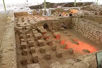 L'hypocauste du site gallo-romain d'Escolives-Sainte-Camille.