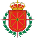 Blason de la Navarre avec la croix et les lauriers de l'Ordre de Saint-Ferdinand (Cruz laureada de San Fernando) employé sous le franquisme. (1937-1981)