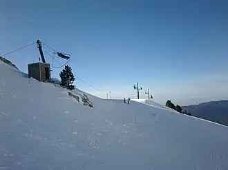 L'arrivée du téléski des Arolles en 2011.