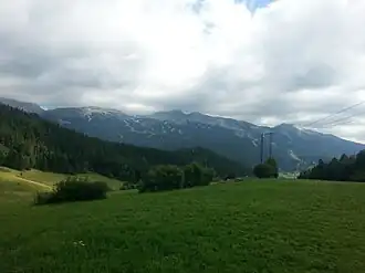 Vue aérienne de la station.