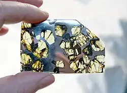 Tranche de la pallasite Esquel&nbsp;(en).