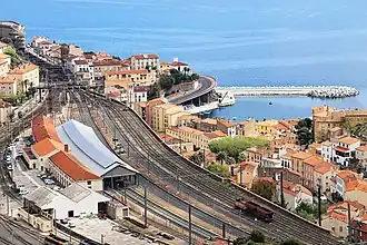 Vue des installations de la gare de Cerbère.