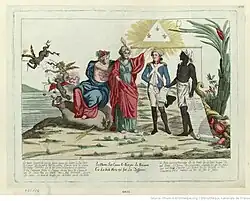 Estampe représentant l'abolition de l'esclavage en 1794
