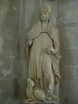 Intérieur de l'église : Saint Loup écrasant la chair salée XVIe siècle