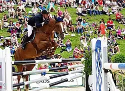Kevin Staut et Estoy Aqui de Muze*HDC lors du Grand Prix du CSI-3* de La Clusaz (juillet 2012).