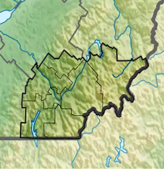 Voir sur la carte administrative d'Estrie