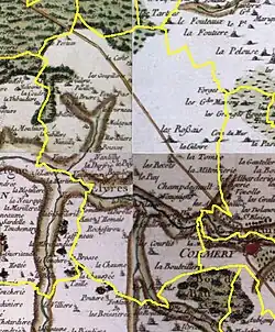 Extrait d'une carte ancienne.