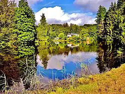 Un étang en aval du village d'Écromagny.