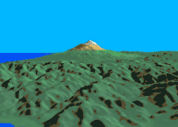 Animation représentant l'Etna en trois dimensions.