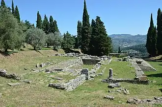 Vue panoramique du temple étrusque de Fiesole.