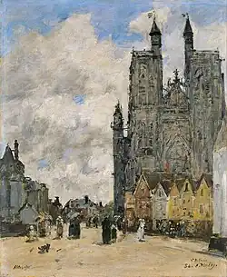 Eugène Boudin, La Place de l'église de Saint Wulfran à Abbeville (1884), Madrid, musée Thyssen-Bornemisza.