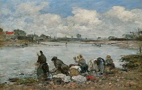 Lavandières au bord de la Touques, 1885Collection privée, Vente 2010