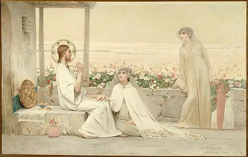 Le Christ chez Marthe et Marie (1882), Charly-Sur-Marne, propriété de la Mairie de Charly-Sur-Marne, exposé dans l'Église Saint-Martin après restitution à la suite d'un vol.