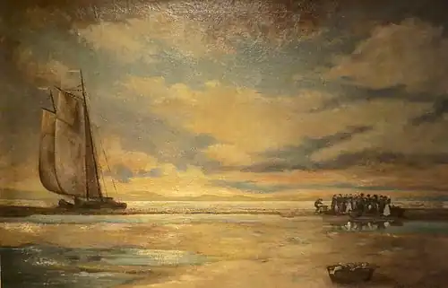 Vente de poissons sur la plage, 1893.