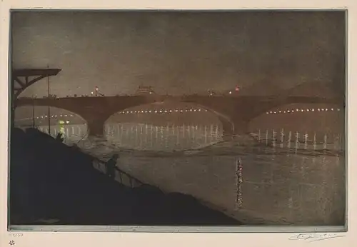 Pont de Solférino, effet nocturne (vers 1898).