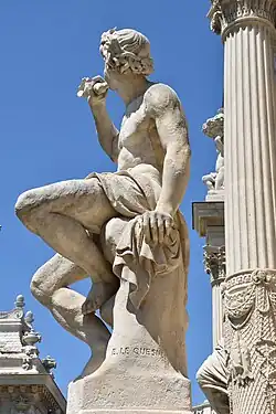 Triton assis sonnant de la conque (1869), Marseille, palais Longchamp.