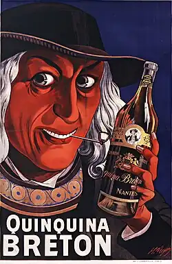 Affiche : « Quinquina breton », lithographie de 1911.