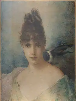 Portrait de jeune fille à la pie