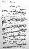 Lettre du 8 février 1871 au gouverneur.