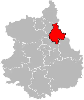 Carte du canton d'Épernon, 2015.