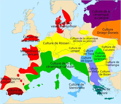 L'Europe vers 5 000 av. J.-C.