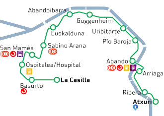 Voir la carte de la ligne.