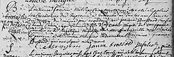 Acte de baptême d'Eustache, fils de Cesar et Angelique. 11 janvier 1731. Paroisse Notre-Dame de la ville de Montréal.
