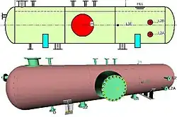 Exemple d'un modèle 3D utilisé pour le dimensionnement d'un appareil sous pression à partir de règles analytiques