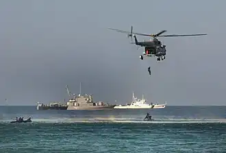 Exercise Milan 2014  de l'Indian Navy, avec l'INS Batti Malv (T67) et des MARCOS.